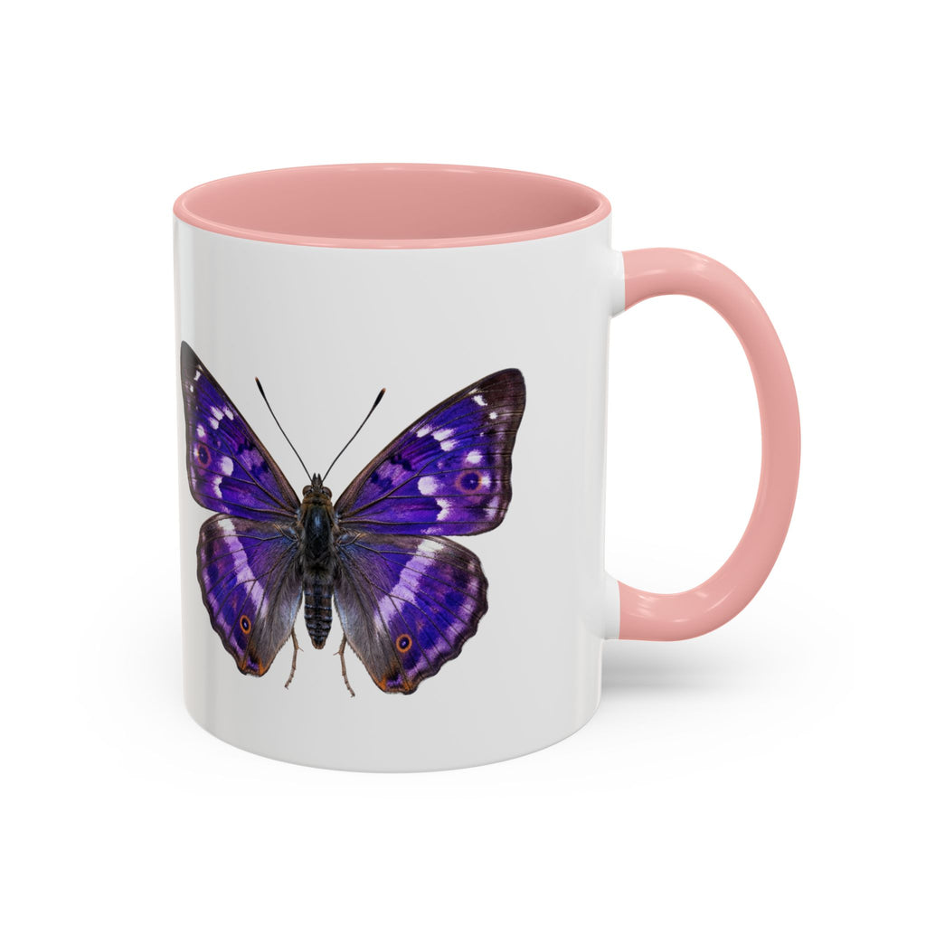 Purple Butterfly Accent Coffee Mug – Elegant Floral Butterfly Ceramic Cup