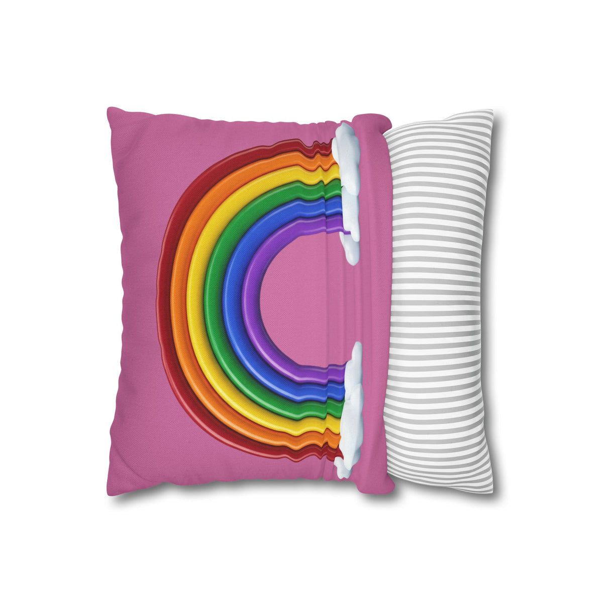 Rainbow Light Pink Spun Polyester Square Pillowcase