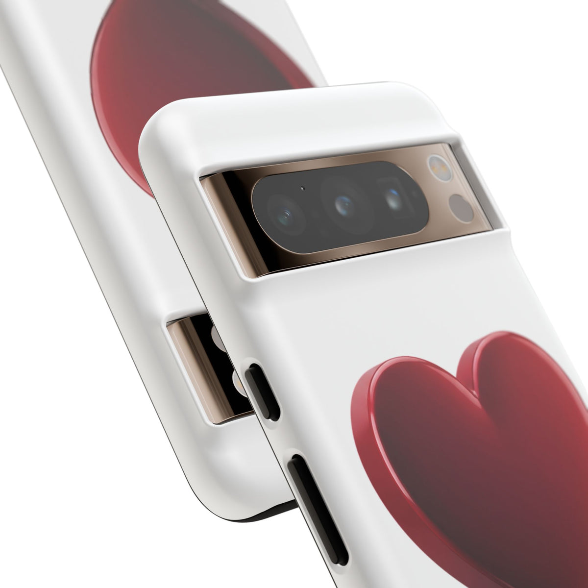 Heart Tough Phone Case - Red 3D Heart Protective Phone Case