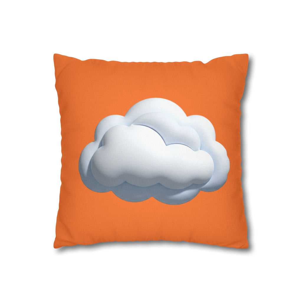 Cloud Graphic Orange Pillowcase — Orange Decorative Throw Pillow Cover