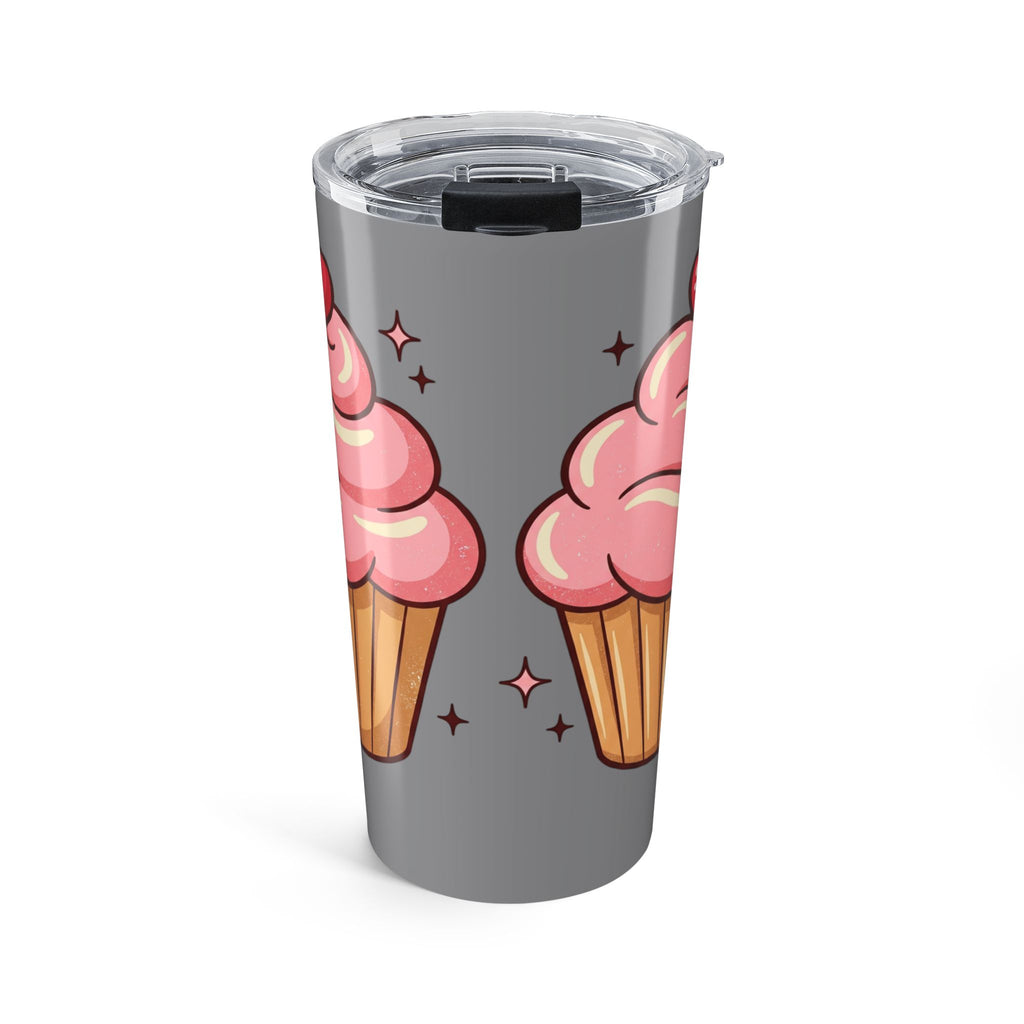 Pink Cupcake Tumbler 20oz- Grey