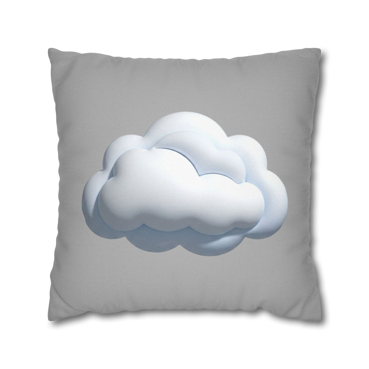 Cloud Throw Pillow Cover — Soft Light Gray Decorative Square Pillowcase
