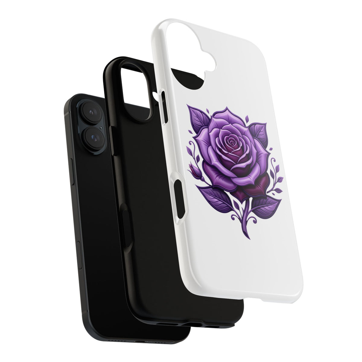 Purple Rose Tough Phone Case — Floral Protective Phone Cover