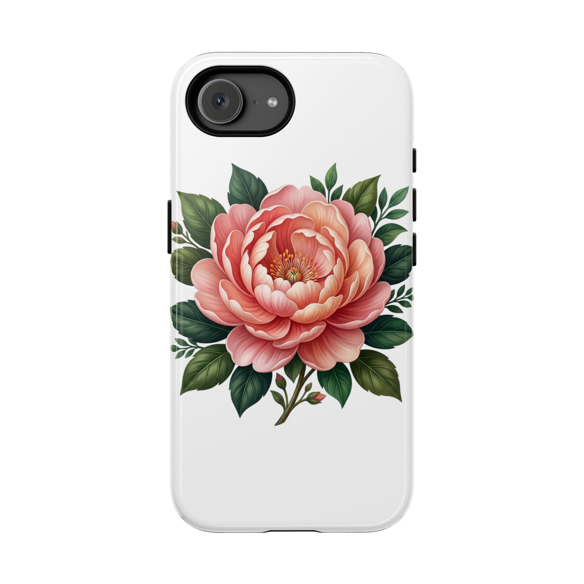 Floral Peony Tough Phone Case — Protective Botanical iPhone Cover