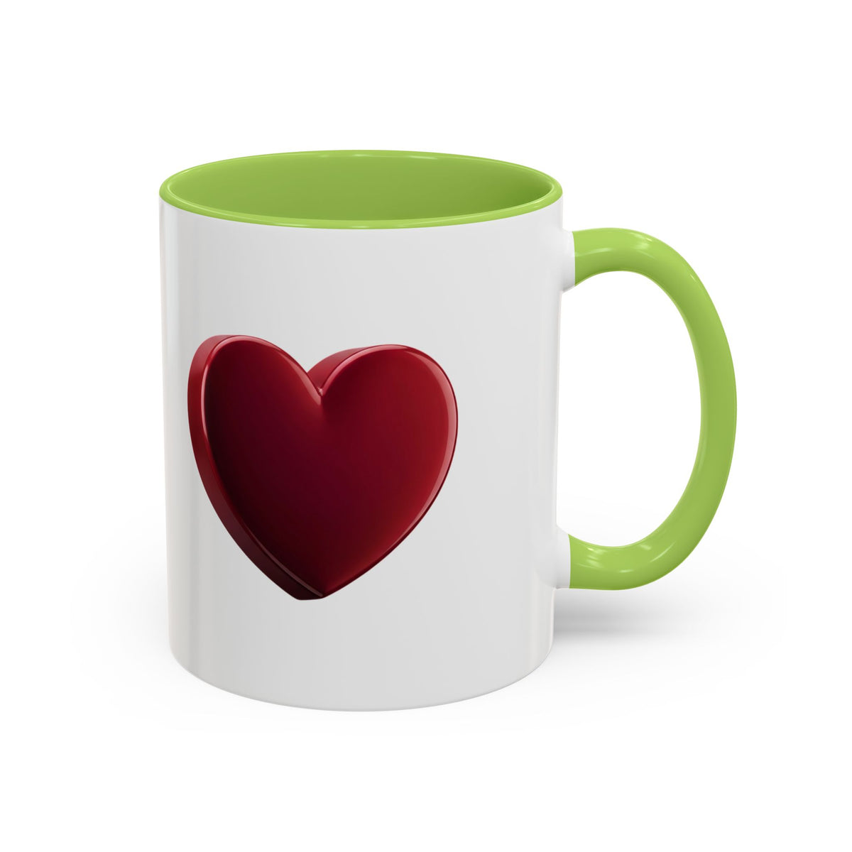 Heart Accent Coffee Mug – Red 3D Heart Design, Valentine’s Day Gift
