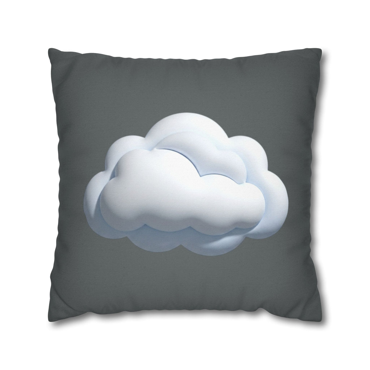 Cloud Graphic Dark Grey Pillowcase — Whimsical Grey Decorative Throw Pillow Cover