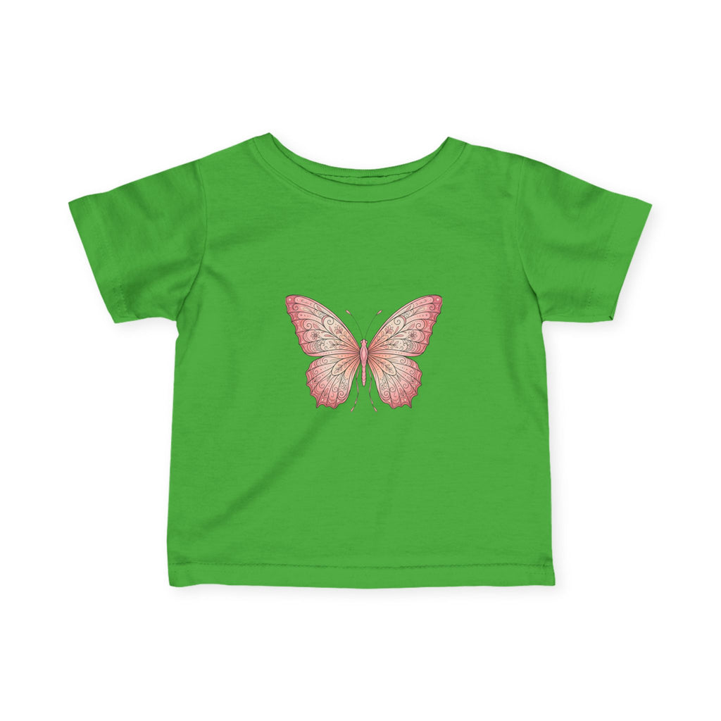 Infant Tee with Pink Watercolor Butterfly — Baby Girl Spring Floral Shirt