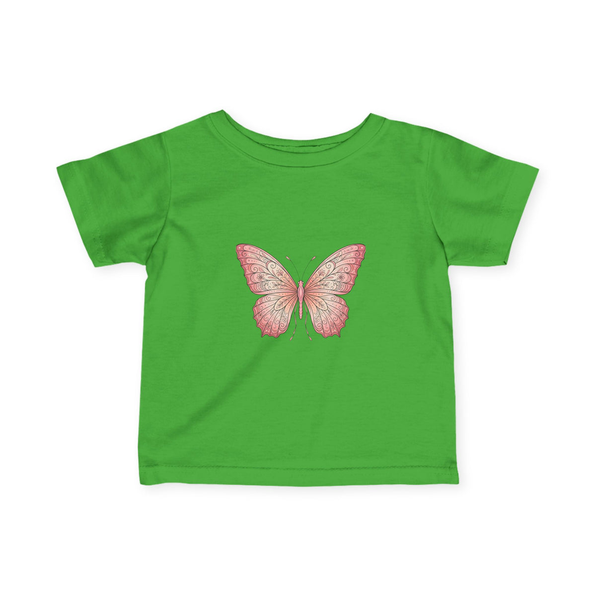 Infant Tee with Pink Watercolor Butterfly — Baby Girl Spring Floral Shirt