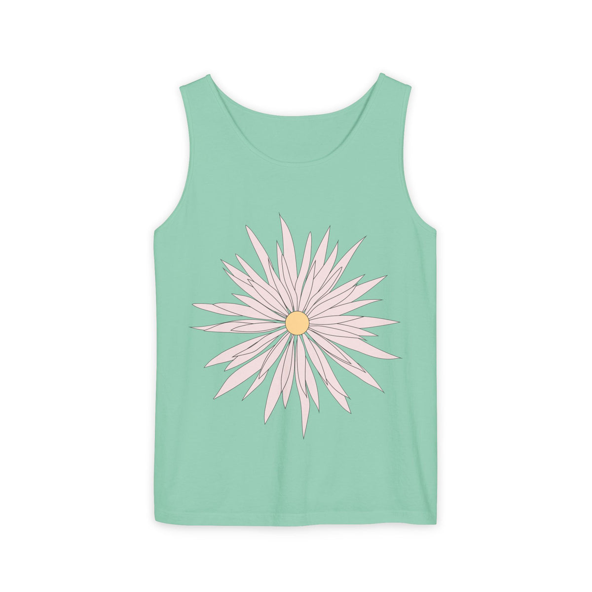 Dainty Pink Daisy Tank Top — Floral Graphic Summer Tank
