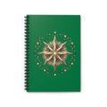 Star Print Spiral Notebook - Ruled Line- Dark Green