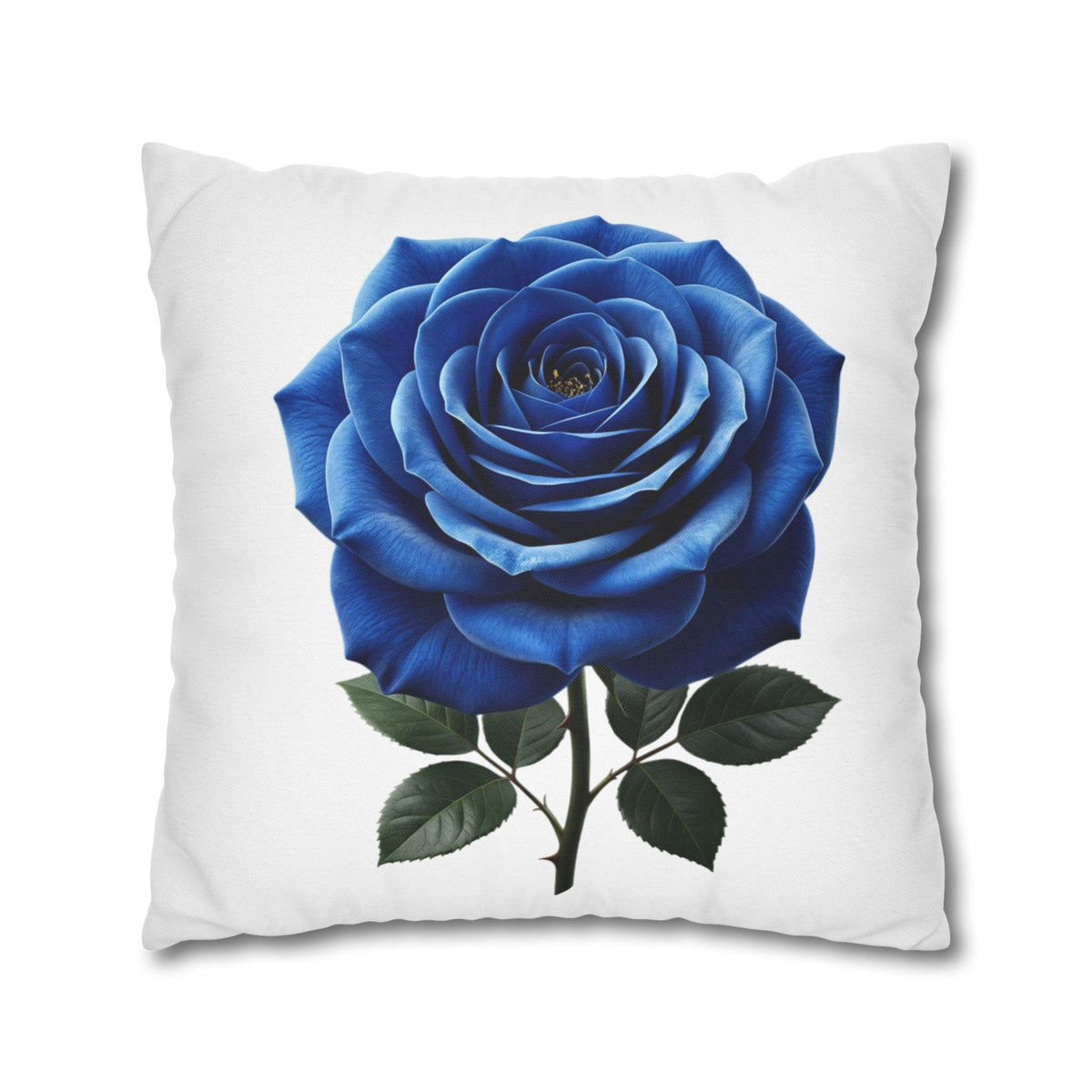 Blue Rose Spun Polyester Square Pillowcase
