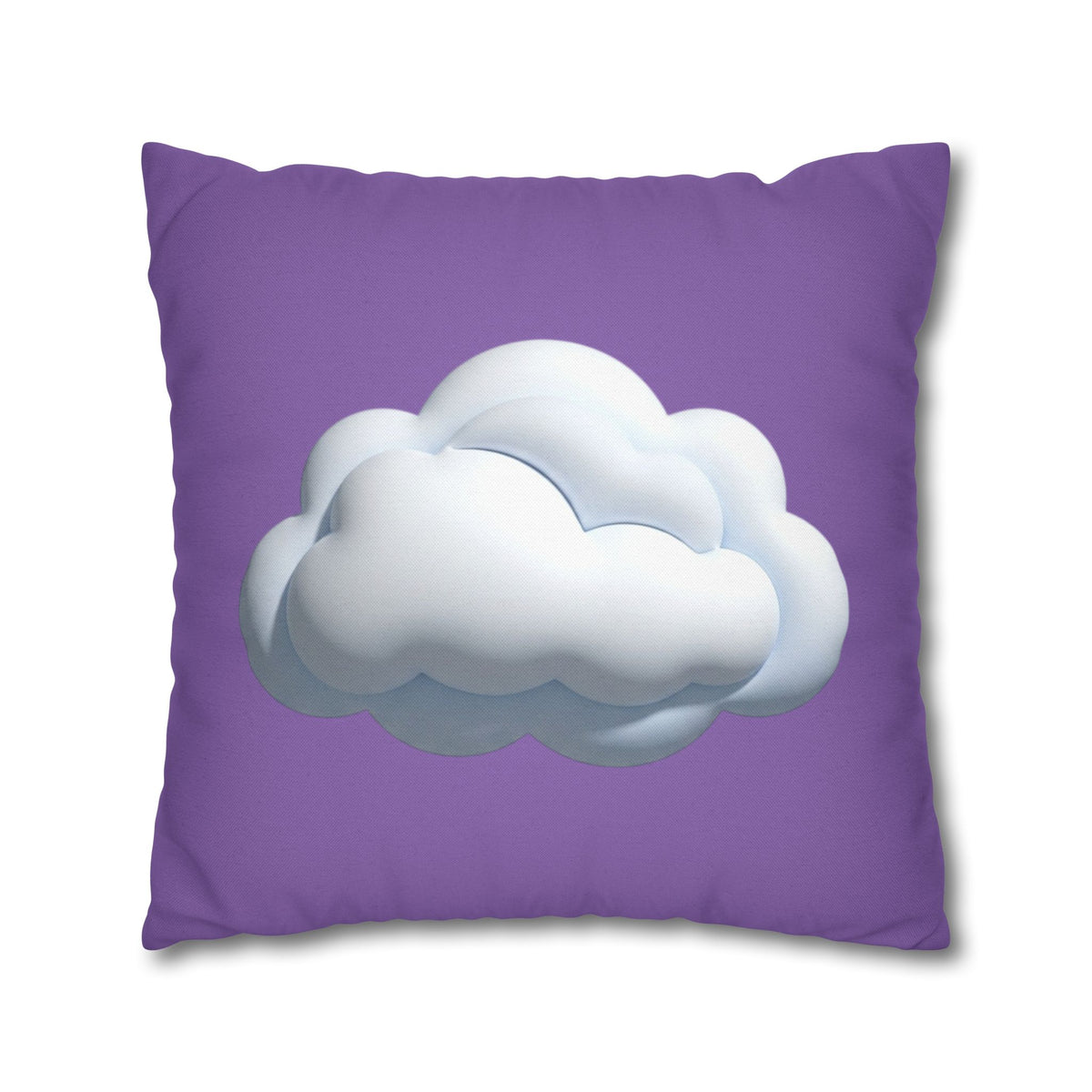 Cloud Graphic Pillowcase — Light Purple Decorative Square Throw Pillow