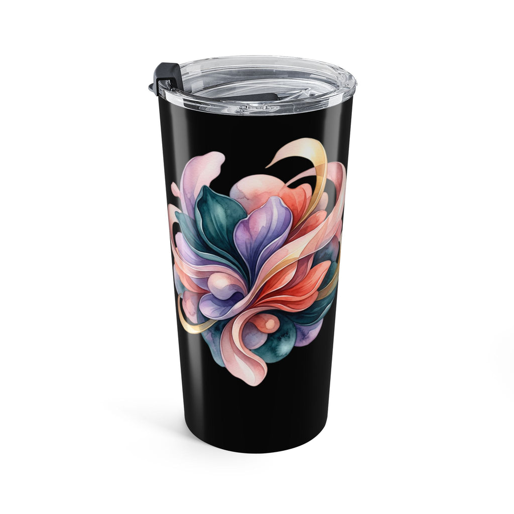 20oz Floral Swirl Tumbler — Colorful Abstract Blossom Travel Cup