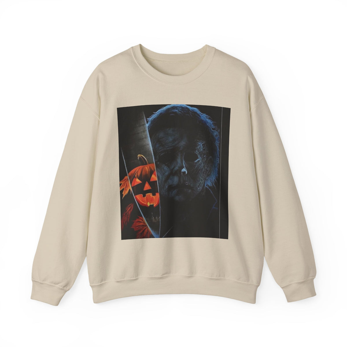Halloween Thriller Crewneck Sweatshirt — Michael Myers & Jack-O'-Lantern Graphic