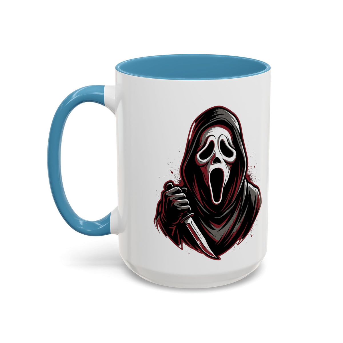 Scream Mask Accent Coffee Mug — Horror Killer Design (11/15oz)