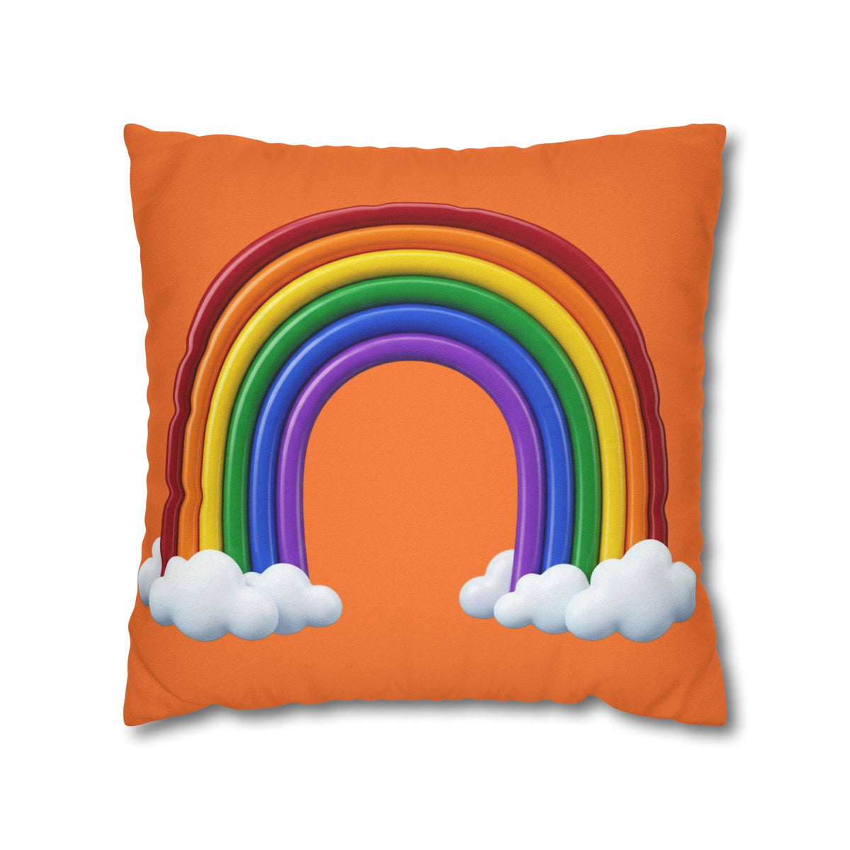 Rainbow Orange Spun Polyester Square Pillowcase