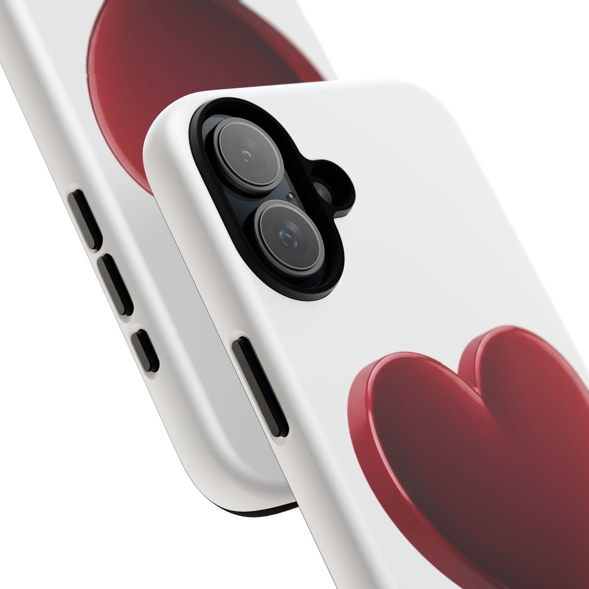 Heart Tough Phone Case - Red 3D Heart Protective Phone Case