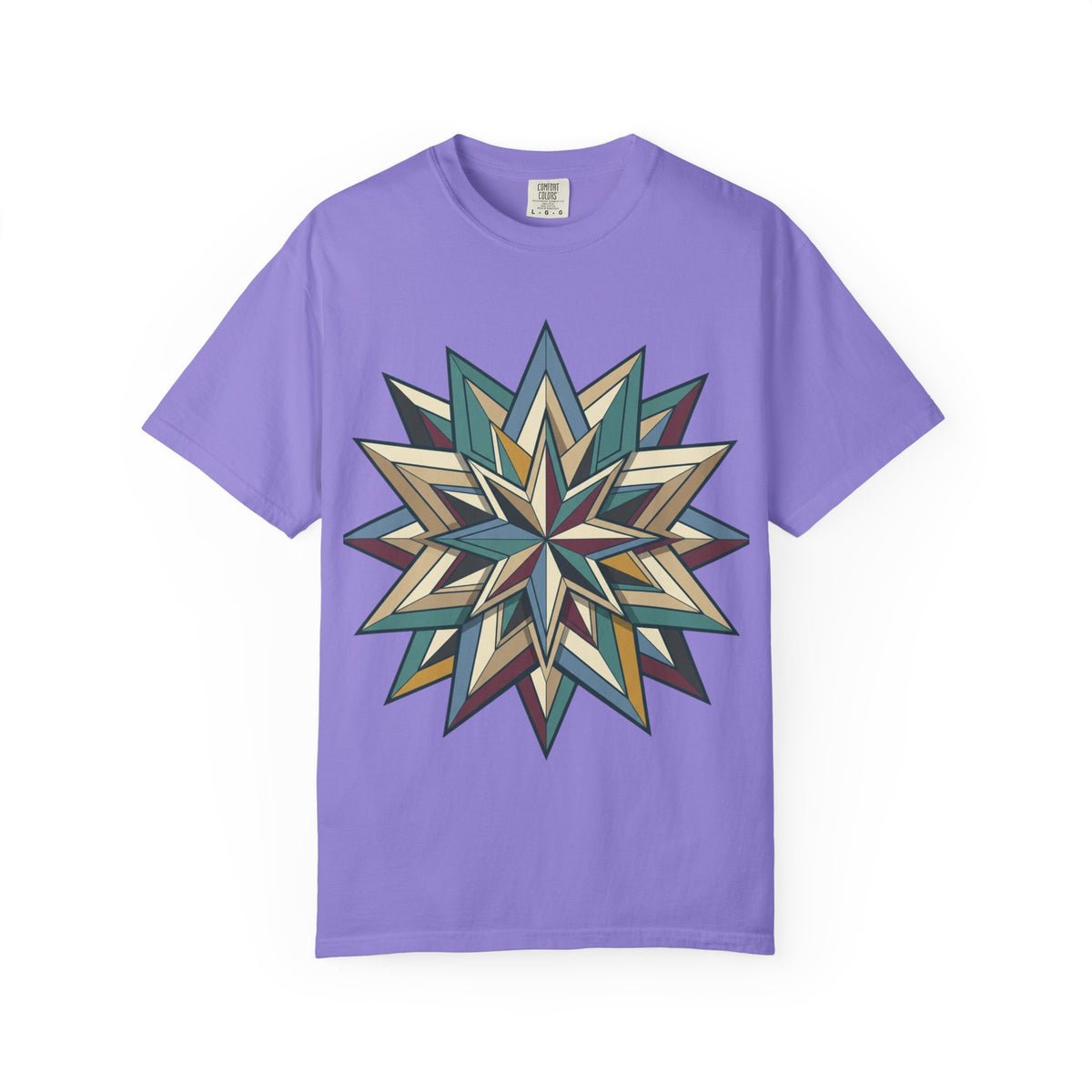 Geometric Starburst T-Shirt — Vintage Compass Rose Graphic Tee