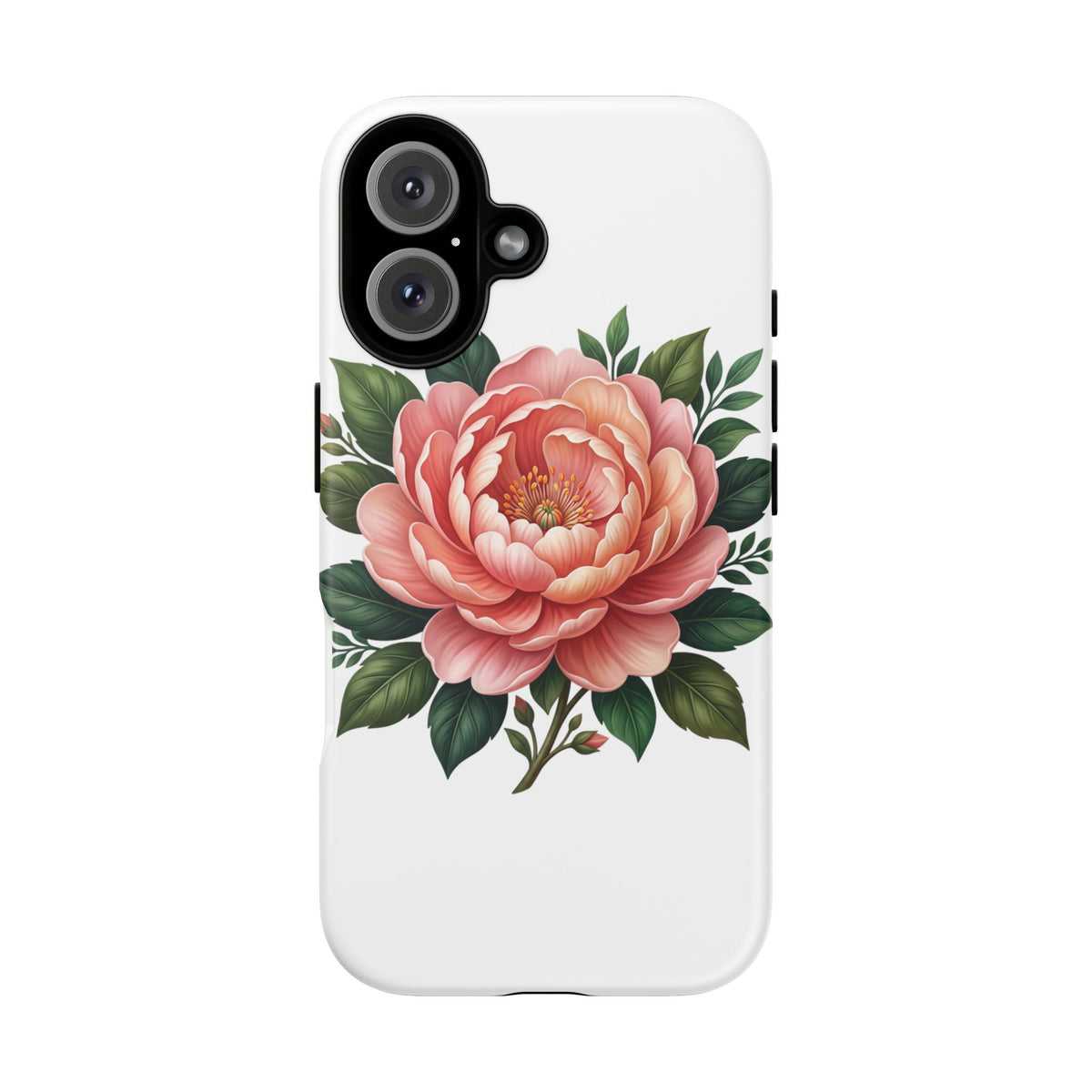 Floral Peony Tough Phone Case — Protective Botanical iPhone Cover