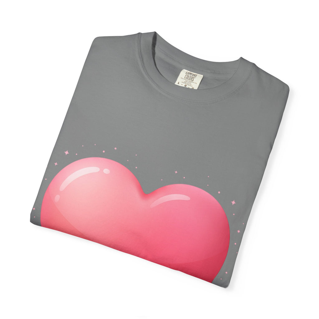 Pink Heart Unisex Garment-Dyed T-shirt
