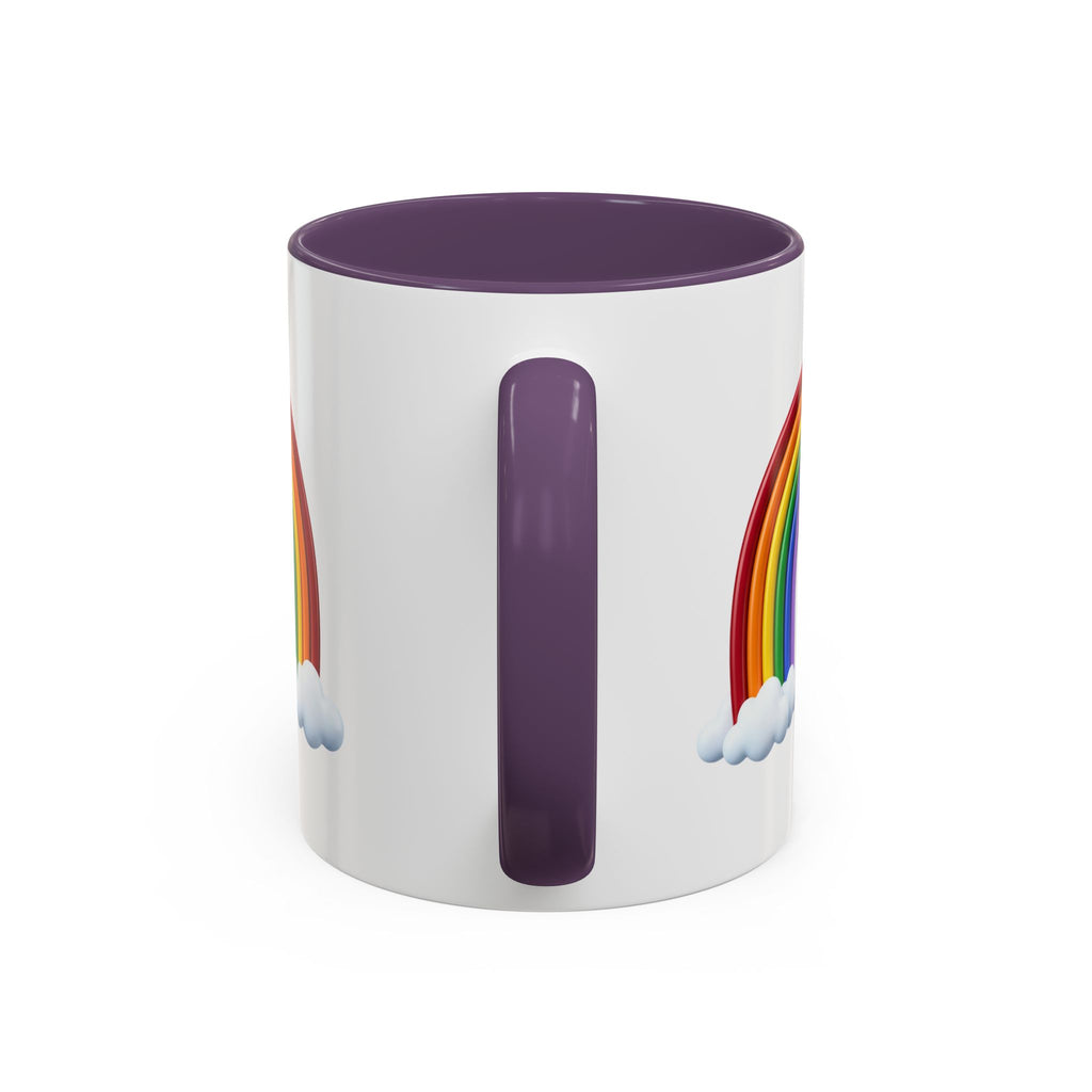 Rainbow Coffee Mug - Colorful Arc & Clouds Accent Mug (11/15oz)