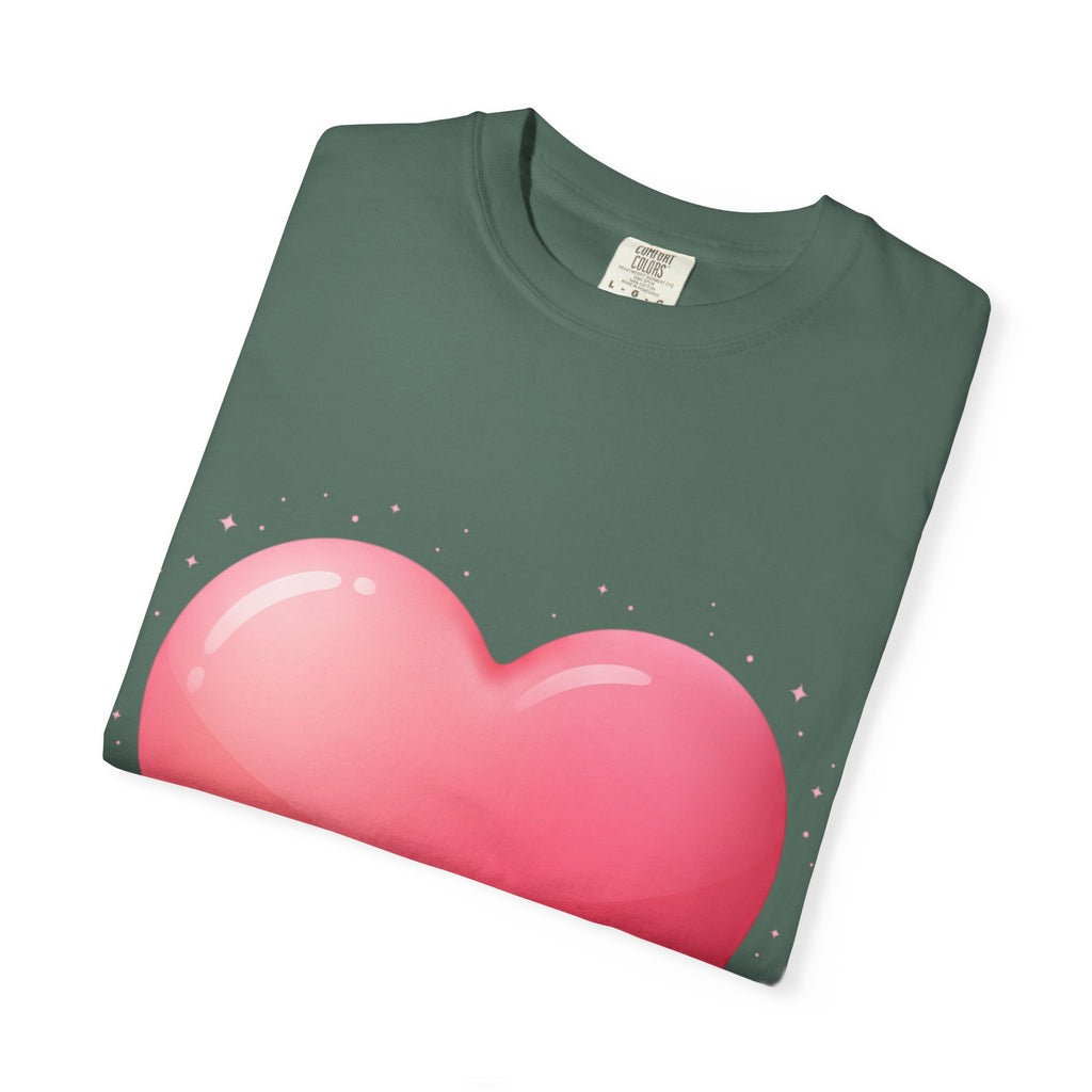 Pink Heart Unisex Garment-Dyed T-shirt