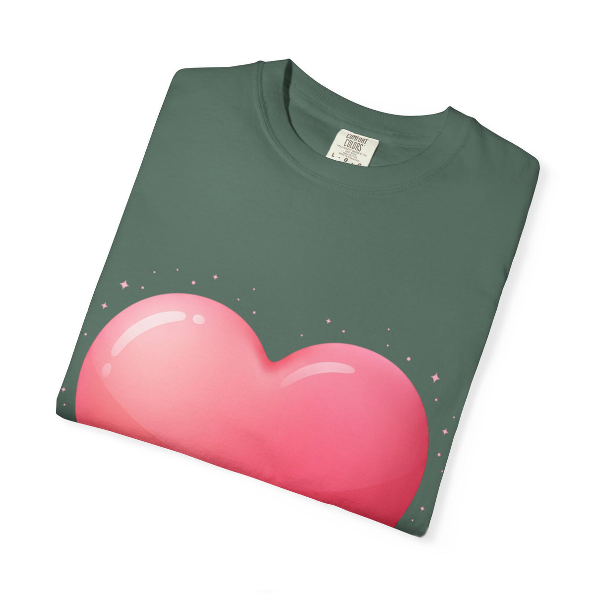 Pink Heart Unisex Garment-Dyed T-shirt