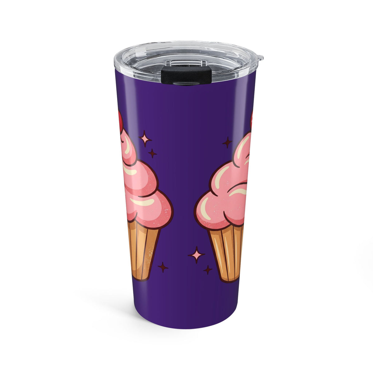 Pink Cupcake Tumbler 20oz- Dark Purple