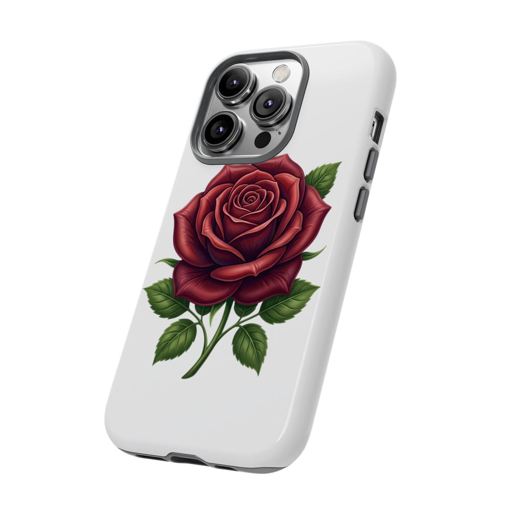 Rose Phone Case — Vintage Red Rose Floral Protective Cover
