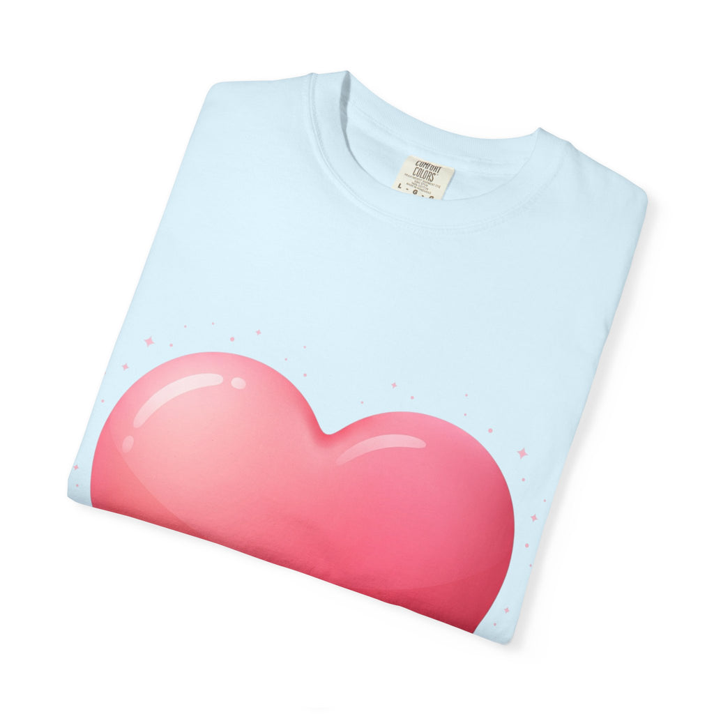 Pink Heart Unisex Garment-Dyed T-shirt