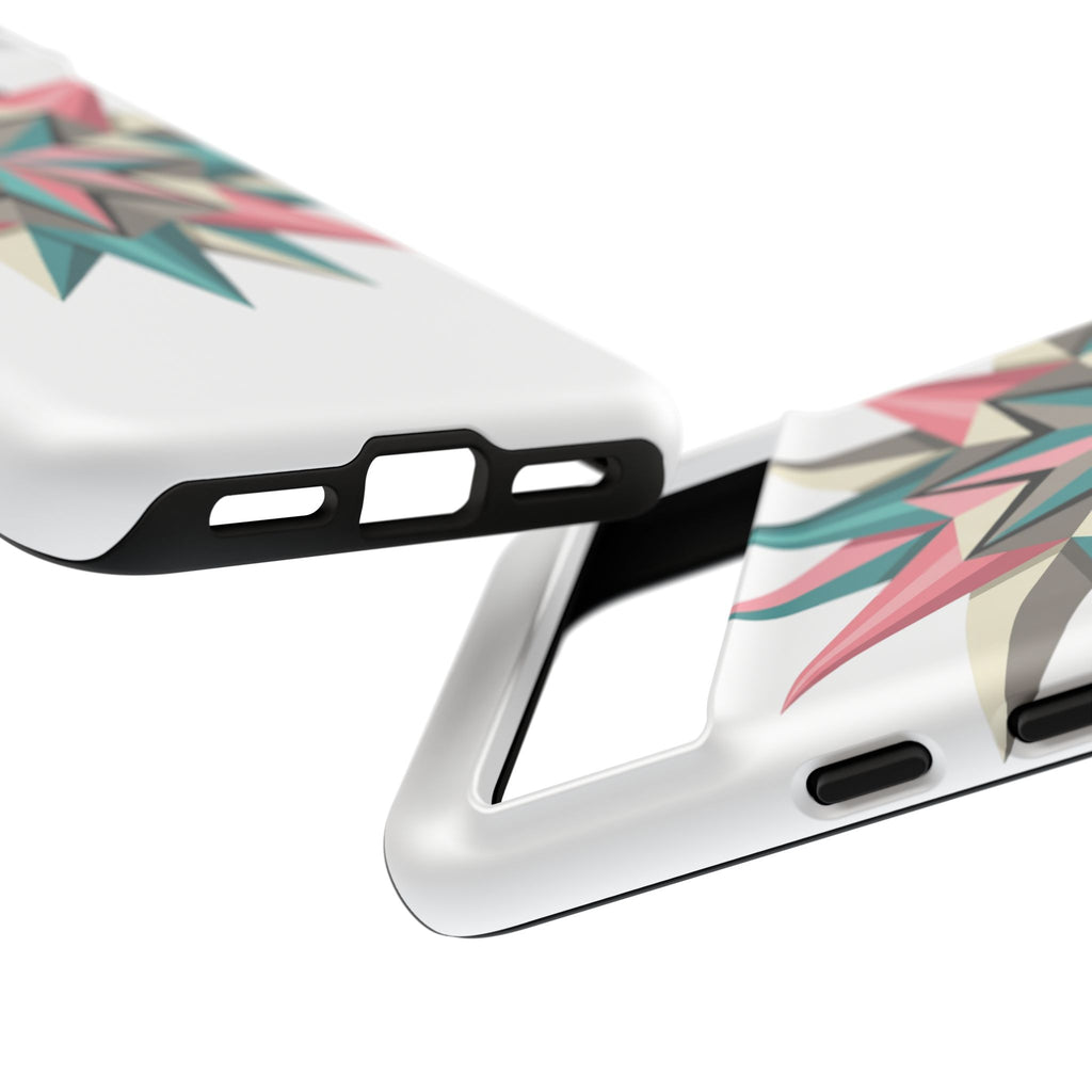 Geometric Star Tough Phone Case – Pink Teal Compass Design