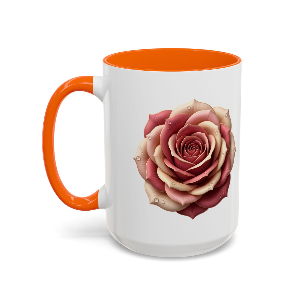 Rose Waterdrop Accent Coffee Mug — Floral 11/15oz