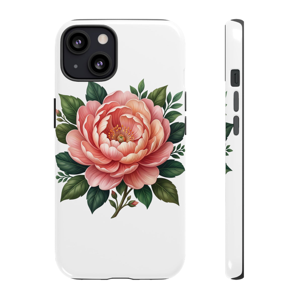 Floral Peony Tough Phone Case — Protective Botanical iPhone Cover
