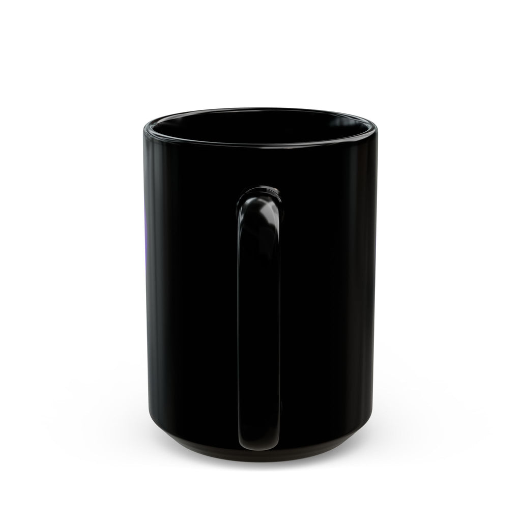 Black Mug - Purple Heart Ceramic Coffee Cup (11oz & 15oz)