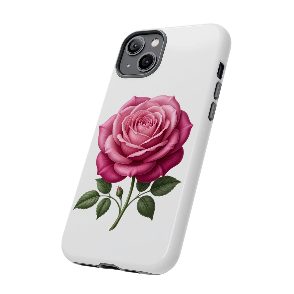 Pink Rose Tough Phone Case — Floral Protective iPhone Cover