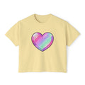 Pastel Glitter Heart Women's Boxy Tee