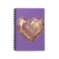 Purple Glitter Gem Heart Spiral Notebook – Ruled Journal for Teens & Gift Giving- Light Purple