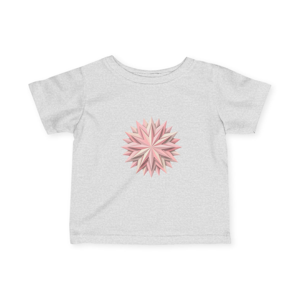 Infant Tee with Pink Starburst Floral Mandala — Baby Shower Gift