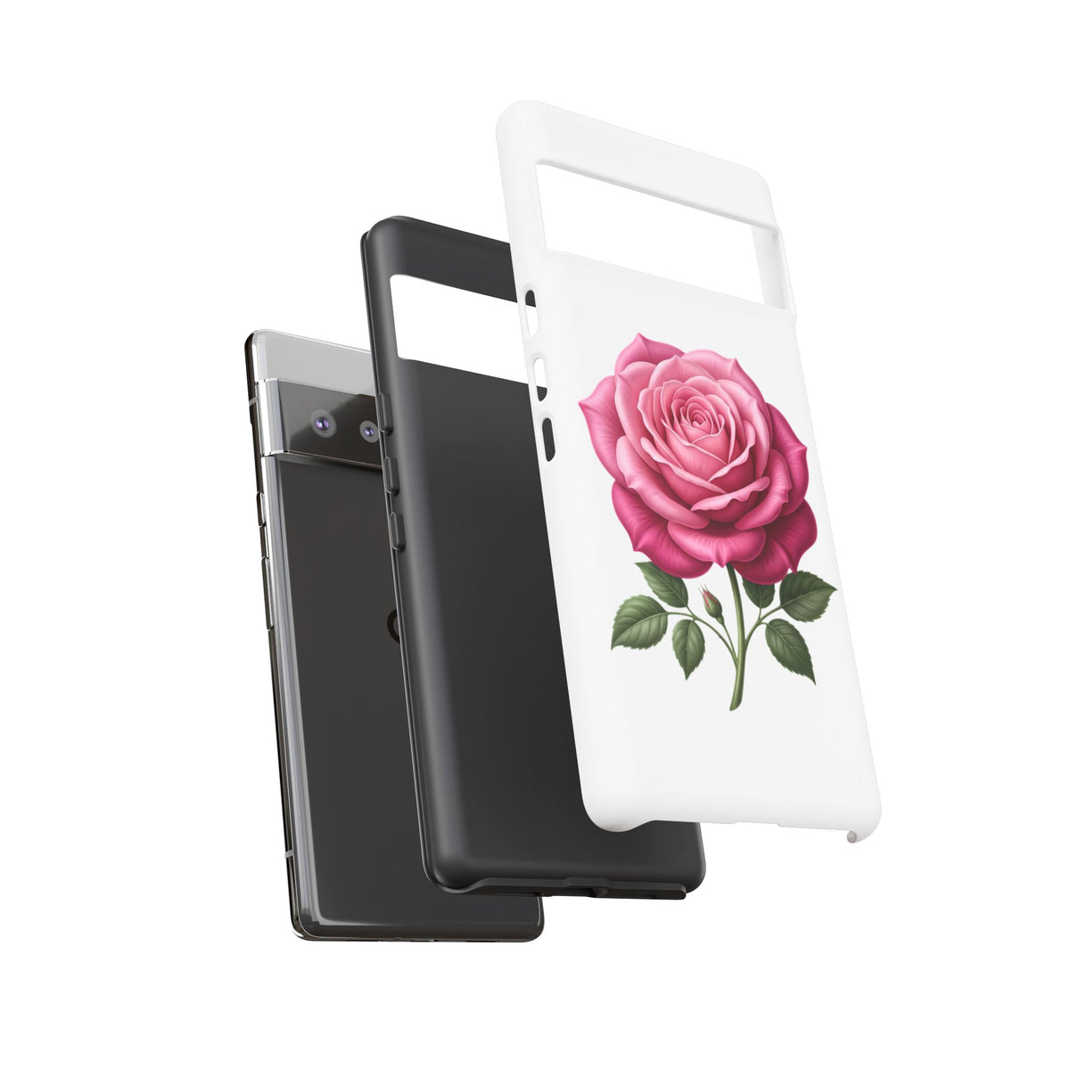 Pink Rose Tough Phone Case — Floral Protective iPhone Cover