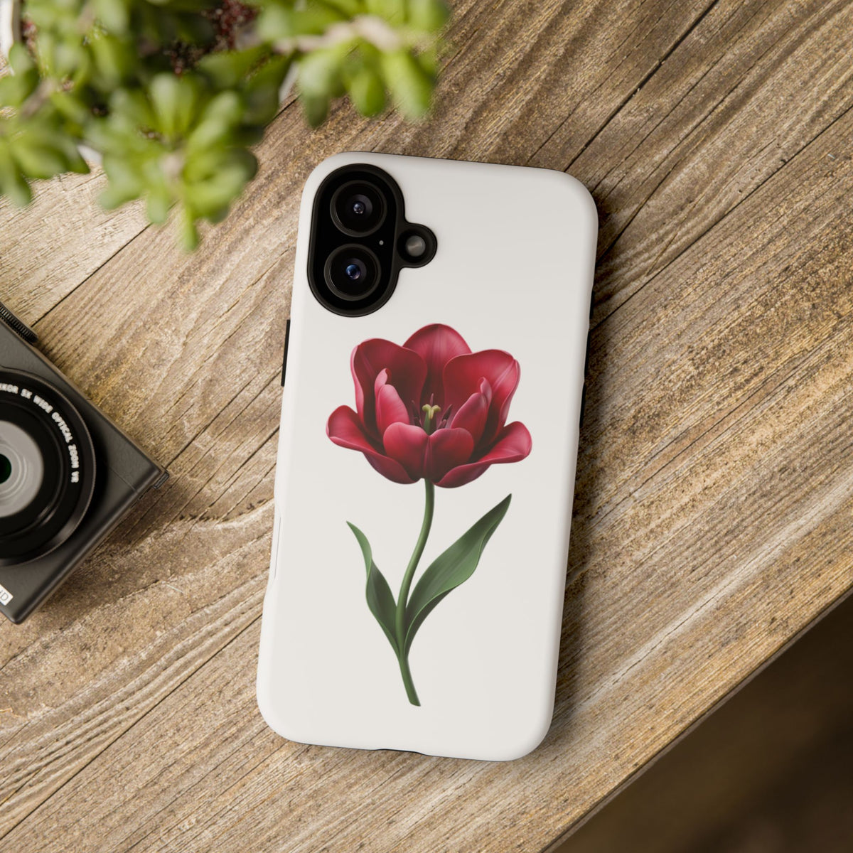 Tulip Floral Tough Phone Case – Protective Blossom iPhone Cover