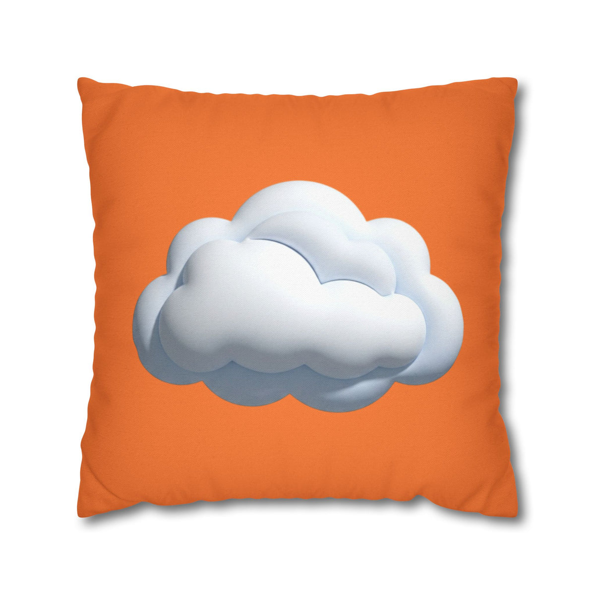 Cloud Graphic Orange Pillowcase — Orange Decorative Throw Pillow Cover