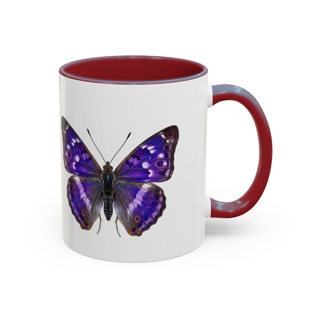Purple Butterfly Accent Coffee Mug – Elegant Floral Butterfly Ceramic Cup