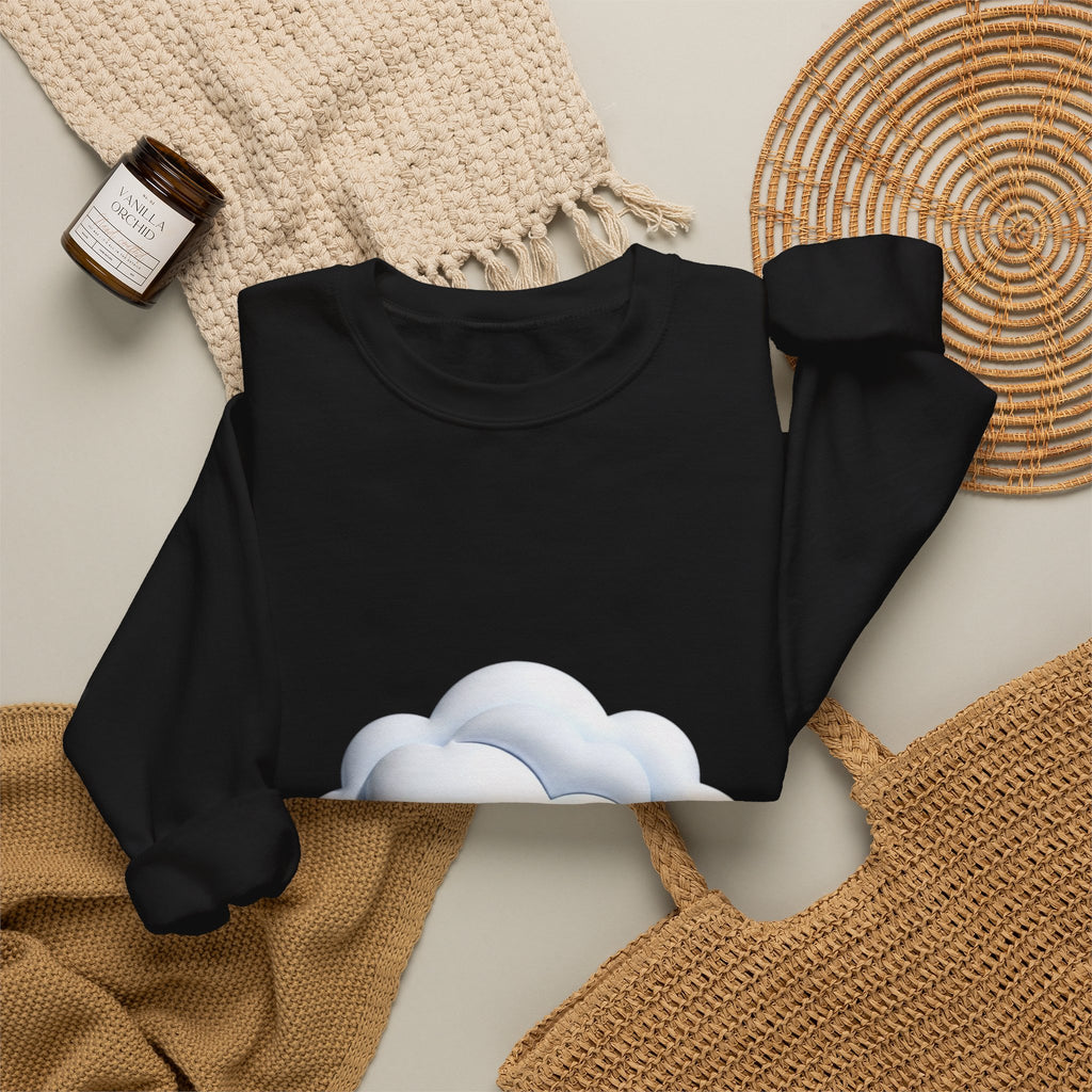 Cloud Graphic Sweatshirt — Soft White Cozy Crewneck