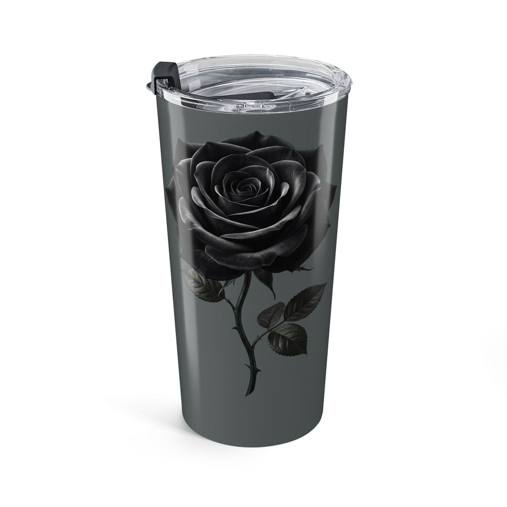 20oz Skull Tumbler – Stainless Travel Cup with Dark Gothic Design- Dark Grey