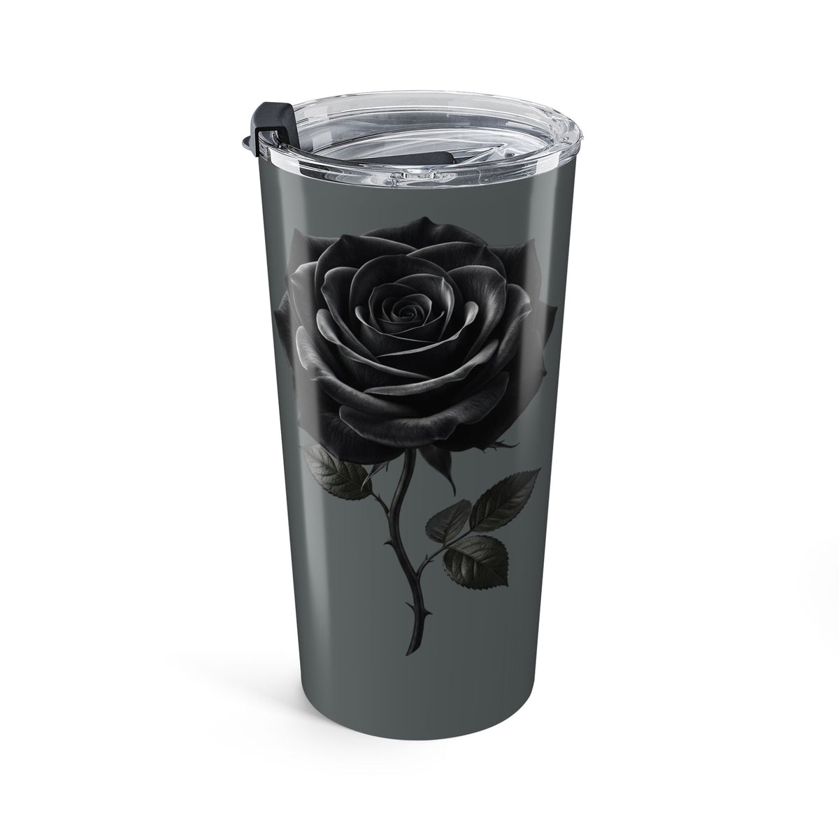 20oz Skull Tumbler – Stainless Travel Cup with Dark Gothic Design- Dark Grey