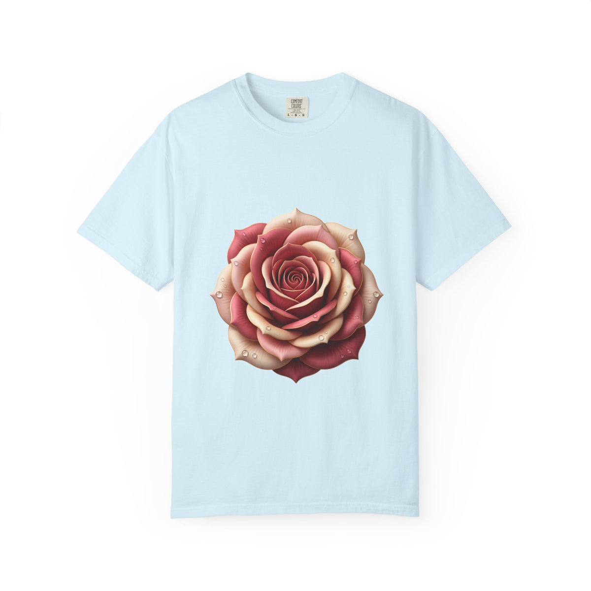Rose Bloom Graphic T-Shirt — Realistic Pink Rose Floral Tee