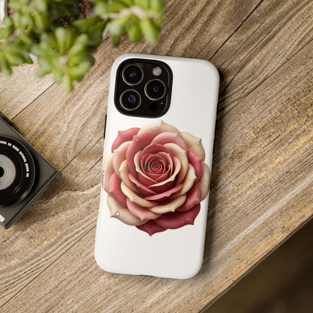 Rose Waterdrop Tough Phone Case — Protective Floral iPhone Cover
