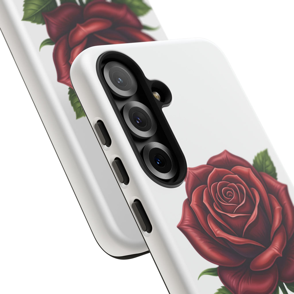 Rose Phone Case — Vintage Red Rose Floral Protective Cover