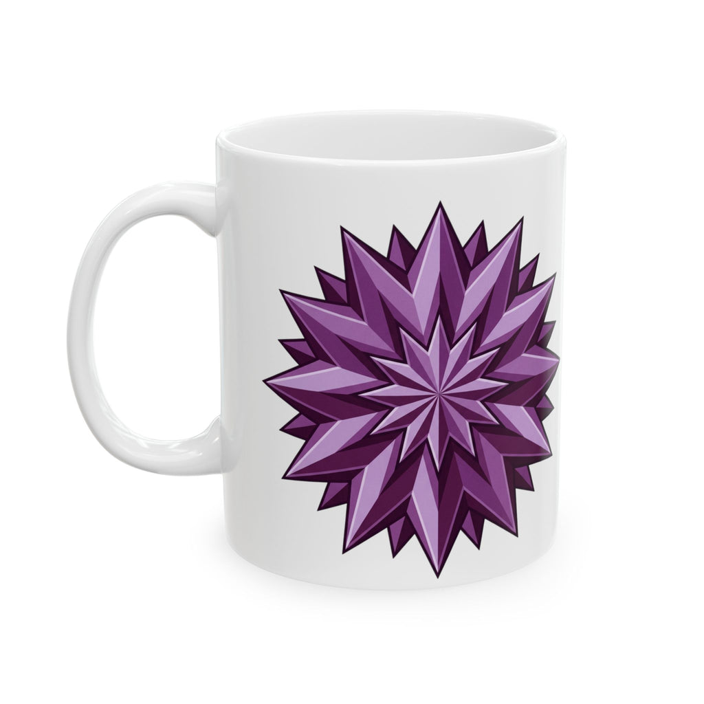 Purple Geometric Starburst Ceramic Mug – 11oz & 15oz