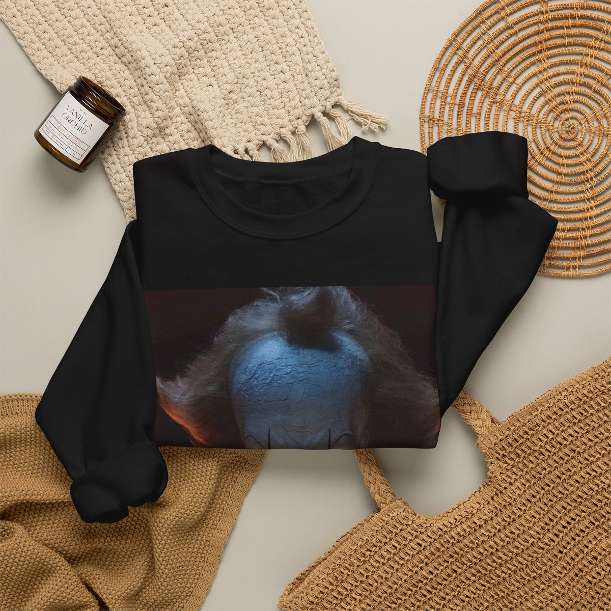 Horror Clown Crewneck Sweatshirt — Scary Pennywise Portrait